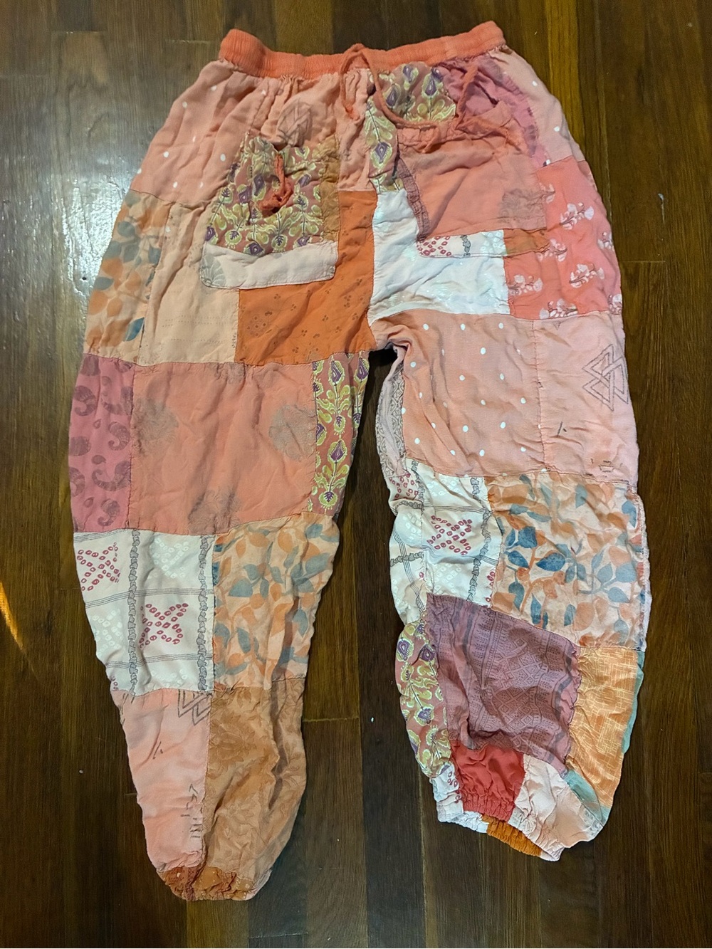 Patchwork Boho Peach Pants